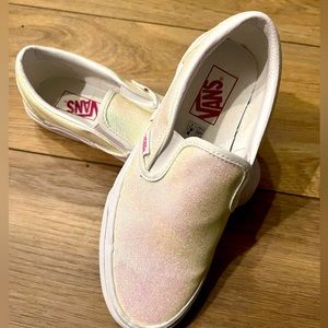 White Glitter Vans Size 8.5